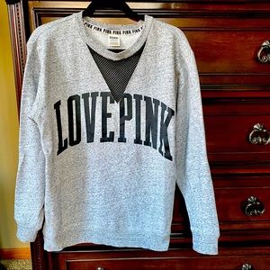 PINK Mesh Graphic Sweatshirt | XS